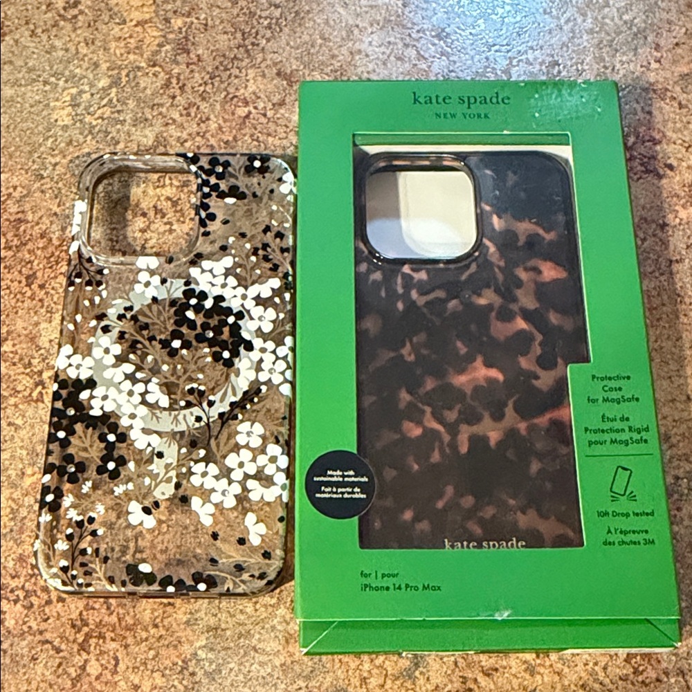 Kate Spade Floral iPhone 14 Pro Max Case - Black, White, and Brown 2 - Picture 4 of 4